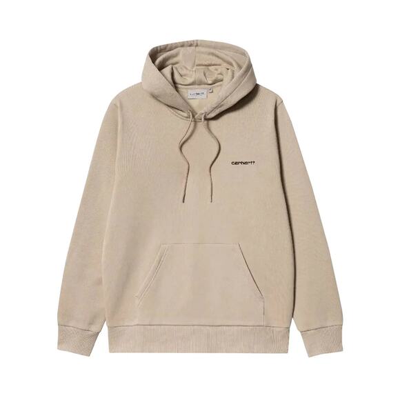 Carhartt WIP Hooded Script Embroidery Sweatshirt Beige - Picture 1 of 7